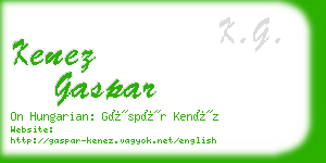 kenez gaspar business card